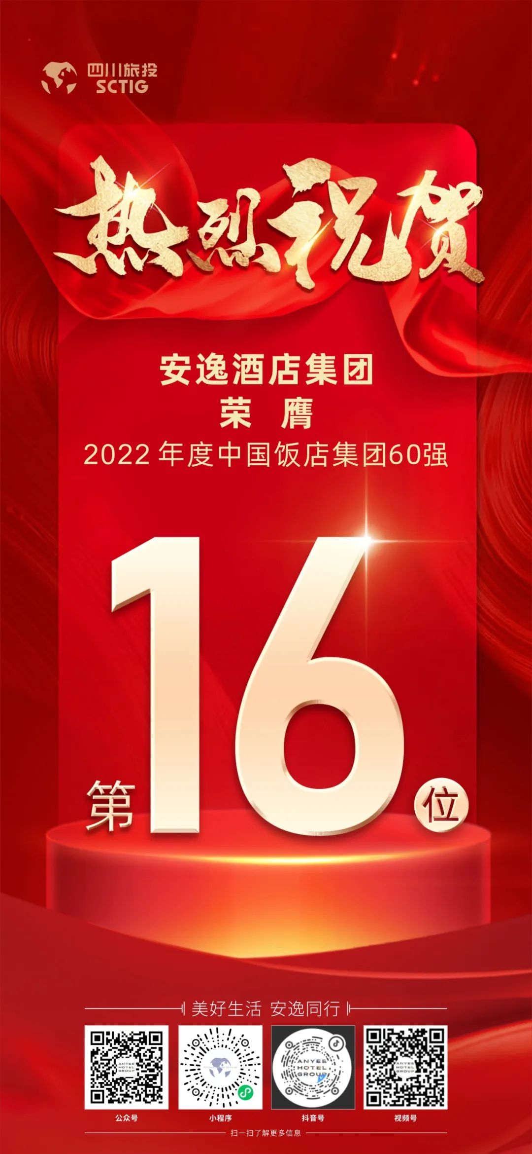 四川云顶集团集团荣膺“2022年度中国饭店集团60强”
